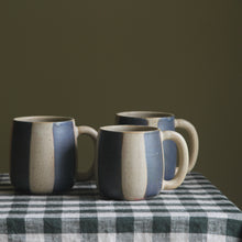 Broad Striped Mug Oatmeal/Lapis