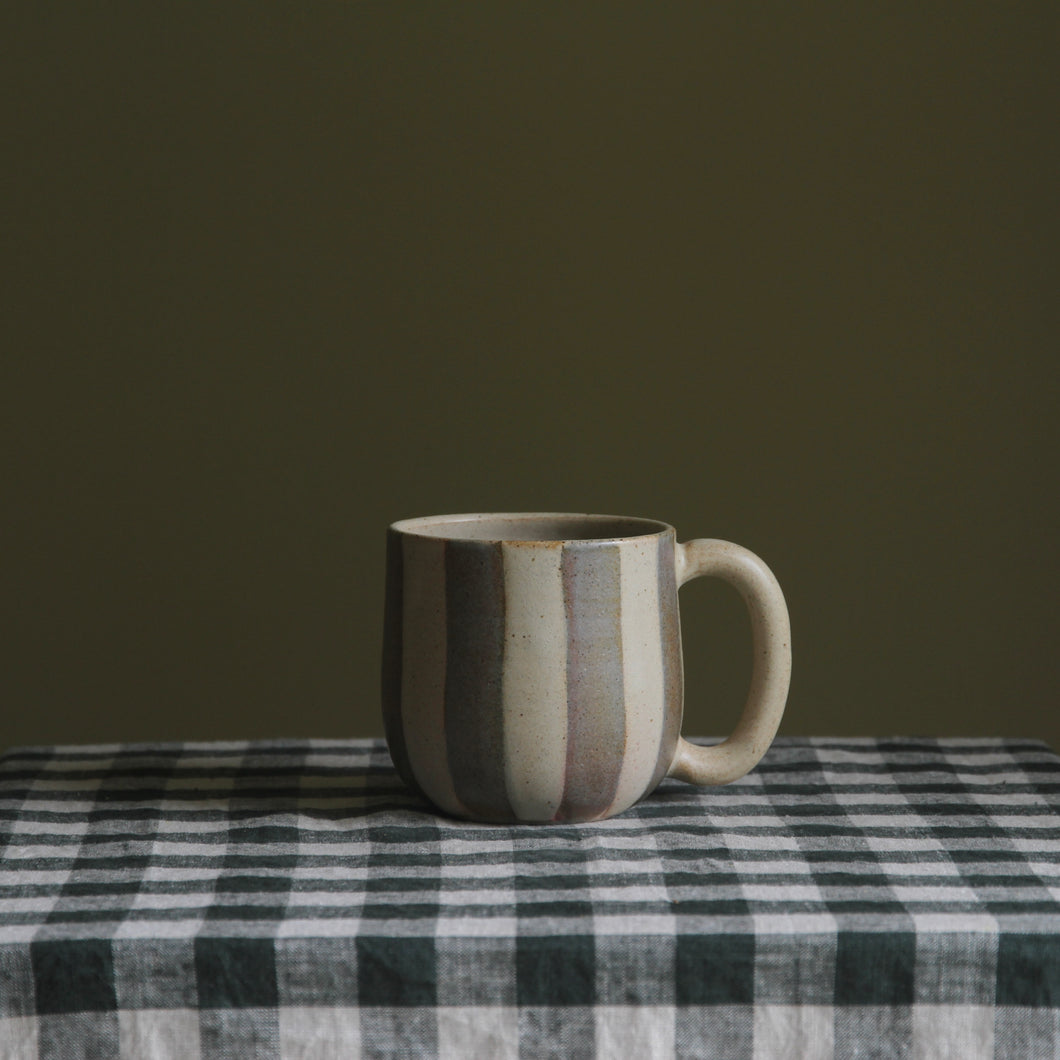 Striped Mug Oatmeal/Steel