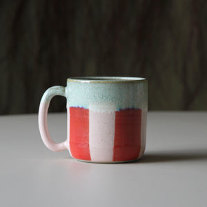 Jumbo Mug Stripey Red/Pink/Green