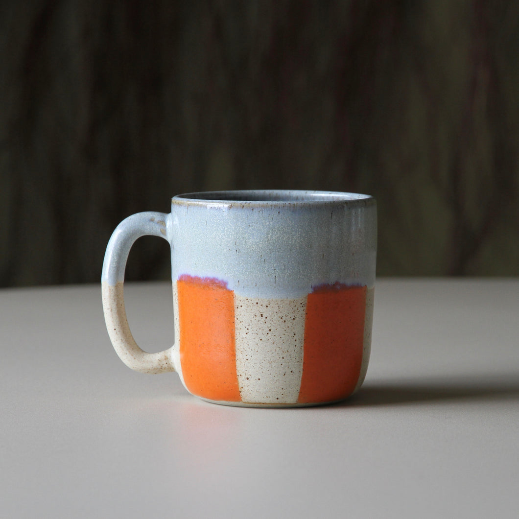 Jumbo Mug Stripey Orange/Cream/Lilac