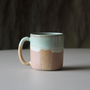 Jumbo Mug Stripey Blush/Cream/Green