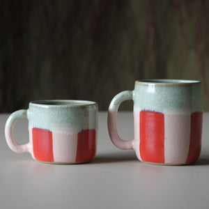 Stripey Mugs Red/Pink/Green