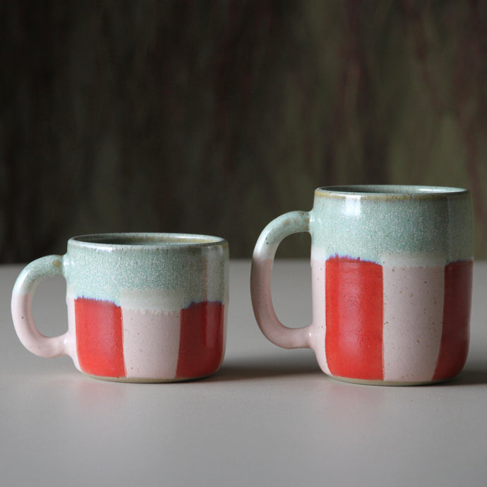 Stripey Mugs Red/Pink/Green