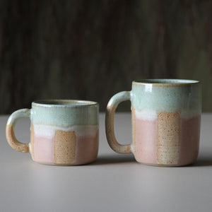 Stripey Mugs Blush/Cream/Green