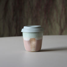 Travel Cups Stripey Blush/Cream/Green