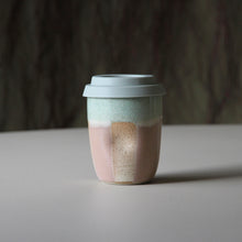 Travel Cups Stripey Blush/Cream/Green