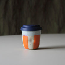 Travel Cups Stripey Orange/Cream/Lilac