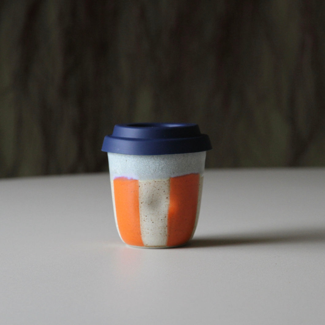 Travel Cups Stripey Orange/Cream/Lilac