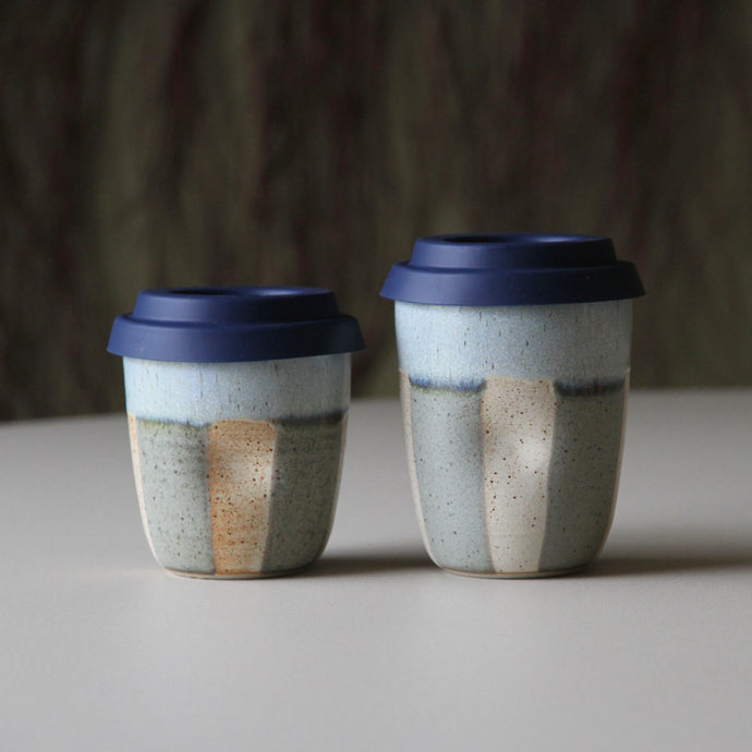 Travel Cups Stripey Bluestone/Cream/Lilac
