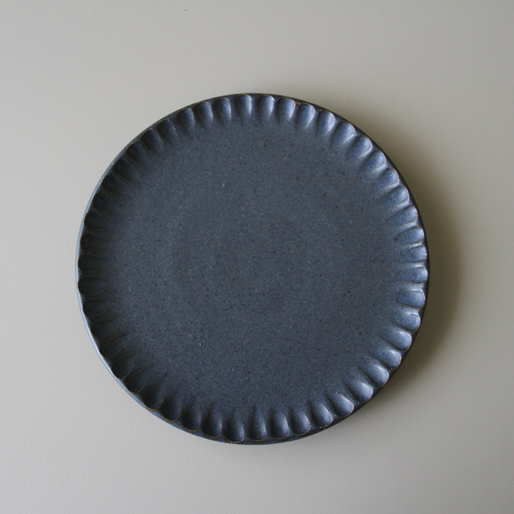 Side Plate Fluted Lapis Lazuli