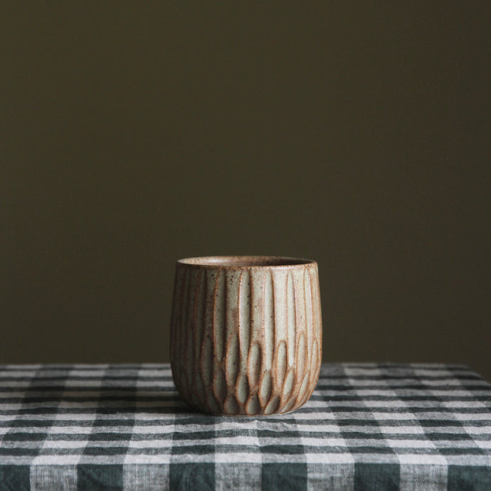 Rounded Cup Carved Olive