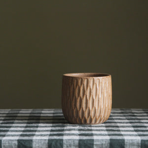 Rounded Cup Carved Chestnut