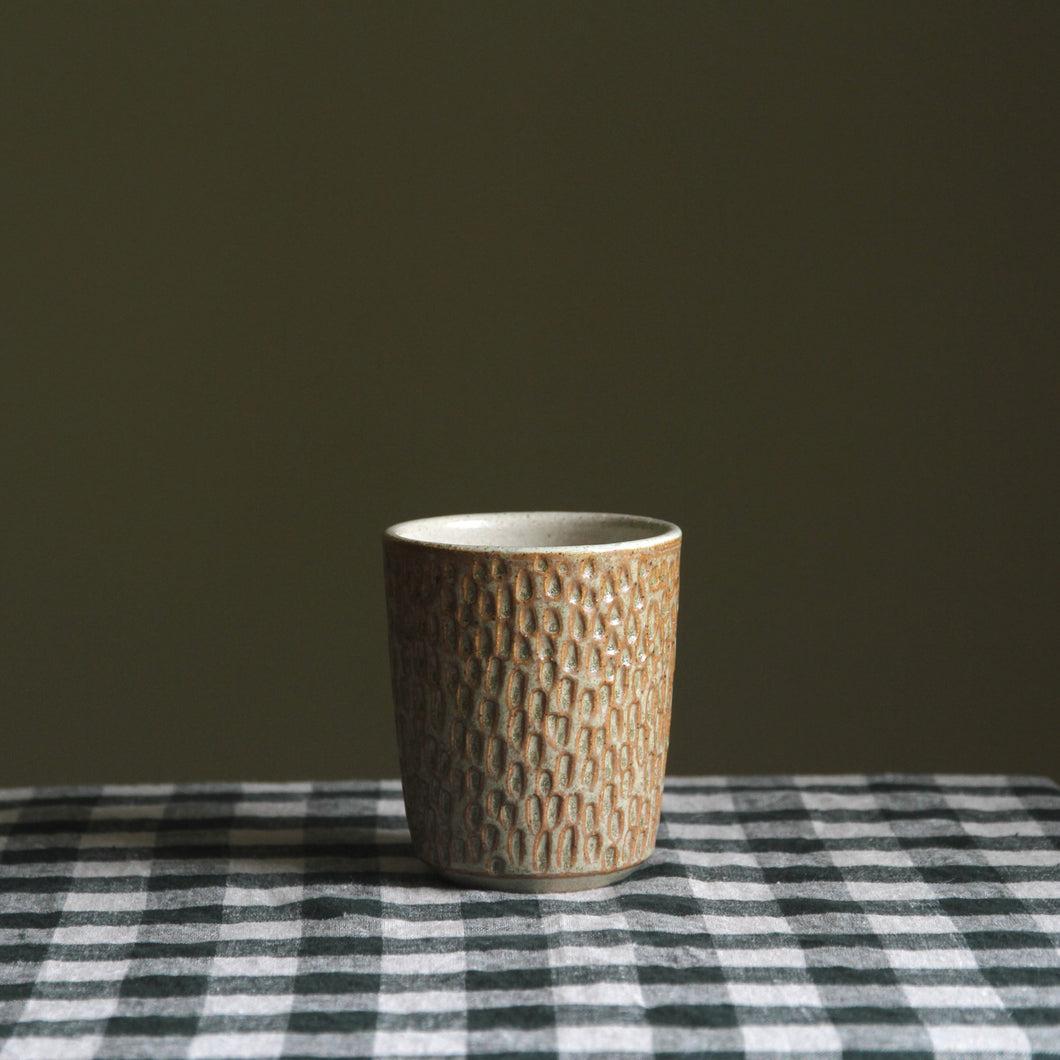 Tall Cup Carved Olive