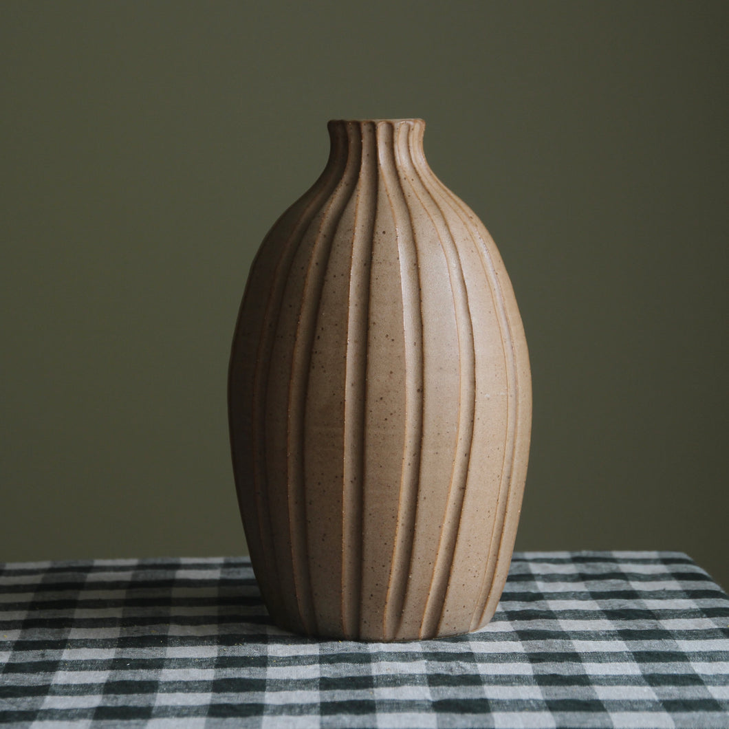 Fluted Chestnut Vase