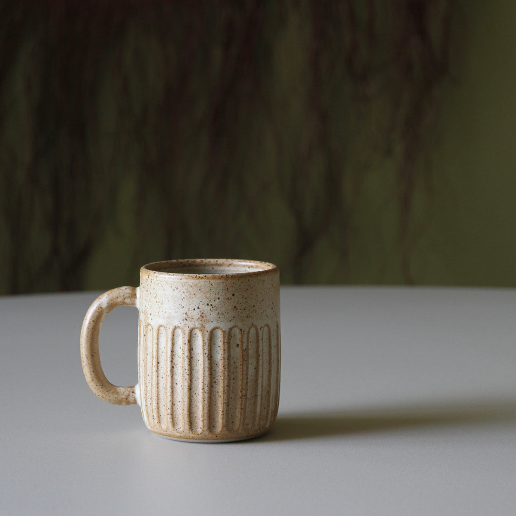 Fluted Mugs Creamy White